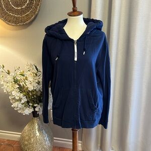 Wanakome navy blue light/mid weight full zip hoodie